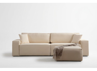 Eleganten bež ekskluziven pouf za štiri osebe, 2 kosa