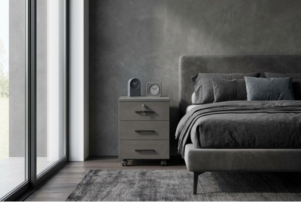 Aktenschrank Grau Einfarbig Arbeitszimmer Modern Design mit Schubladen