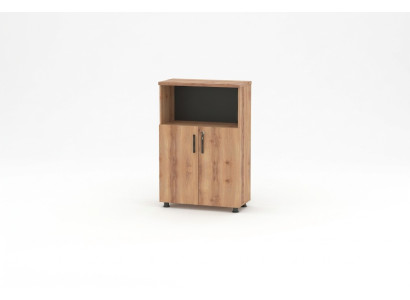 Aktenschrank Rechteck Form Braun Schwarz Zweifarbig Regal Arbeitszimmer