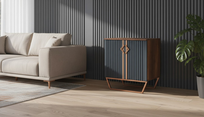 Kommode Braun Grau Zweifarbig Aktenschrank Arbeitszimmer Modern Design