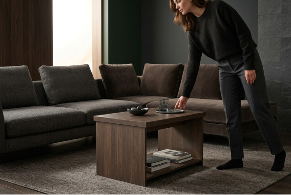 Couchtisch Arbeitsimmer Modern Design Stil Braun Einfarbig Wohnzimmer
