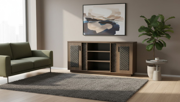 Aktenschrank Sideboard Braun Schwarz Modern Zweifarbig Modern Design