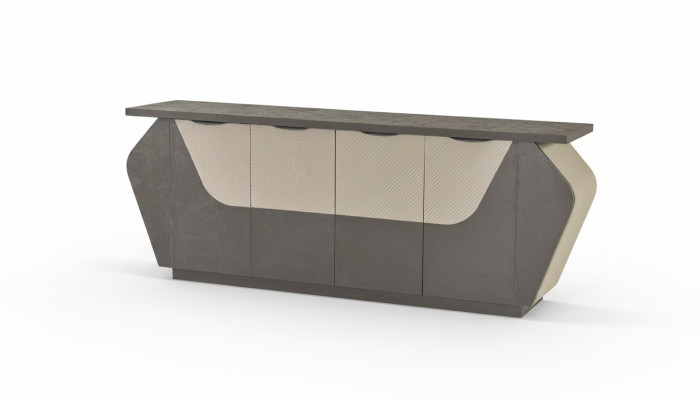 Arbeitszimmer Sideboard Aktenschrank Grau Zweifarbig Stauraum Modern