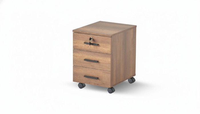 Arbeitszimmer Kommode Braun Schubladen Einfarbig Modern Design Rollen