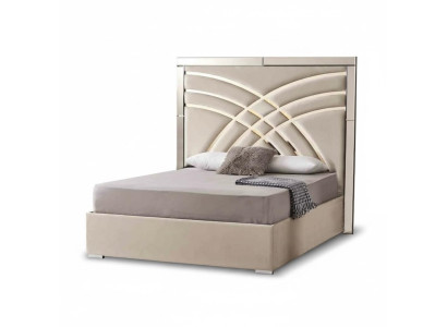 Beiges Doppelbett Designer Schlafzimmer Bettrahmen Luxuriöse Möbel