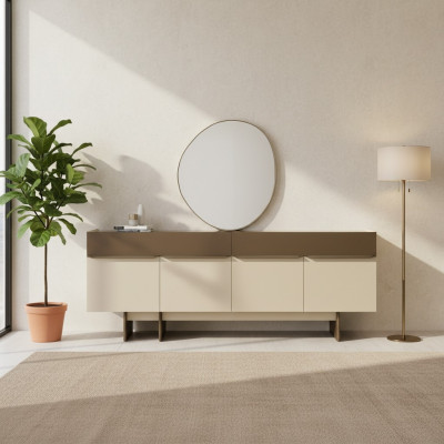 Braun-Beige Küchenanrichte Designer Esszimmer Möbel Luxuiöse Kommode