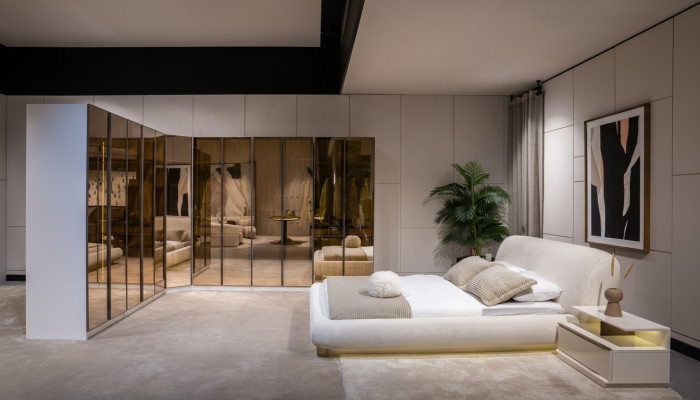 Moderne Schlafzimmer Garnitur Doppelbett Kleiderschrank 2x Nachttische