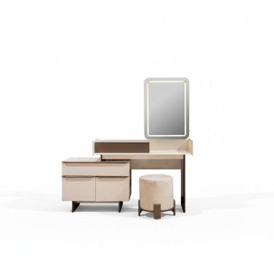 Moderne Schlafzimmer Möbel Edler Kosmetiktisch Polster Hocker Spiegel