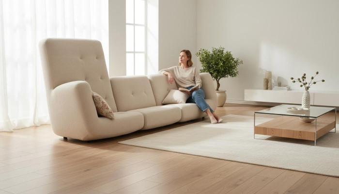 Moderne Beige L-Form Designer Couch Wohnzimmer Sitzsofa Edle Eckcouchen