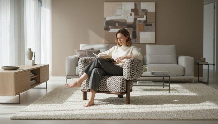 Luxuriöse Wohnzimmer Möbel Designer Lehnsessen Polster Einzelsitzer