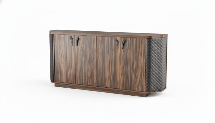 Sideboard Aktenschrank Braun Viertürig Modern Rechteckig Arbeitszimmer