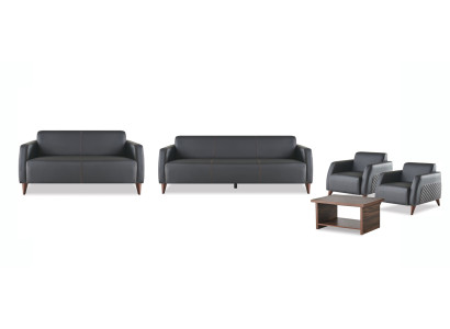 Ledersofas Schwarz 3-Sitzer 2-Sitzer Sessel Braun Couchtisch Couch Weich