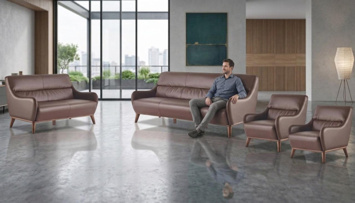 Sofagarnituren Klassisch 3-Sitzer 2-Sitzer Sessel Leder Couch Sofa-Set