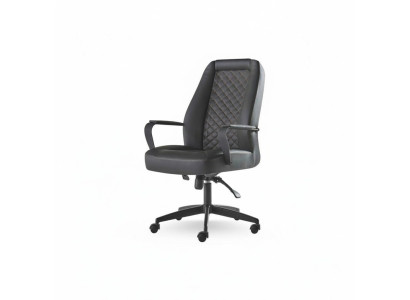 Chefessel Arbeitszimmer Bürostuhl Schwarz Mit Rollen Modern Leder Holz