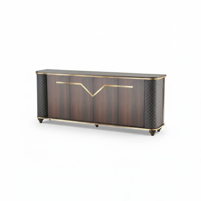 Sideboard Braun Schwarz Zweifarbig Modern Türen Arbeitszimmer Rechteck