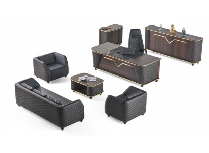 Arbeitszimmer Set Komplett Schreibtisch Sideboard Sofas Einrichtung Büro