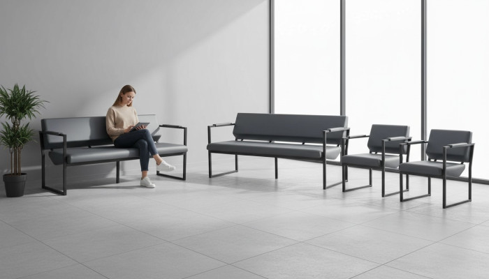 Sofagarnitur Schwarz Modern Ledersofa Sofa-Set 3-Sitzer Sessel Edelstahl