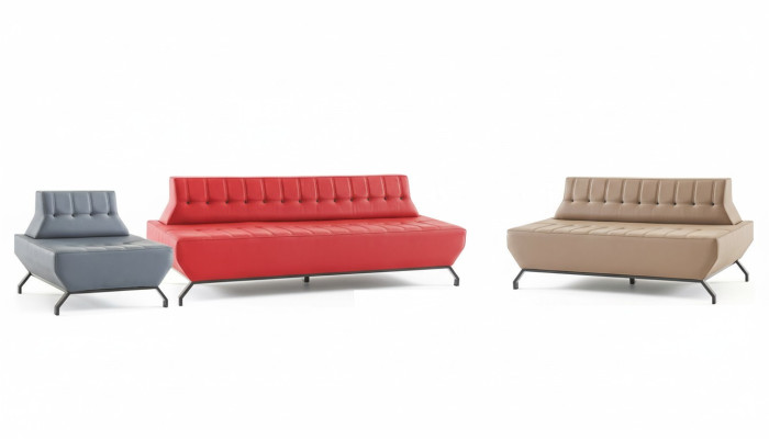 Komplett Sofa-Set Rot 3-Sitzer Beige 2-Sitzer Grau Sessel Art Deco Leder
