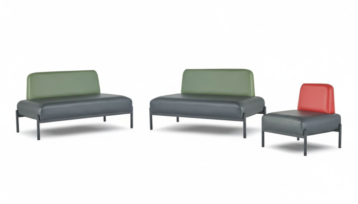 Komplett Sofas Art Deco 2-Sitzer Sessel Schwarz Grün Rot Ledersofas Holz