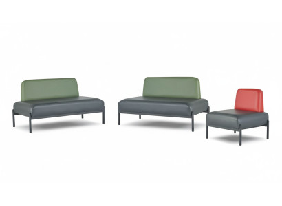Komplett Sofas Art Deco 2-Sitzer Sessel Schwarz Grün Rot Ledersofas Holz