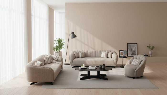 3-sedežni kavč komplet Modern Luxury Design Kavči Stoli Nov