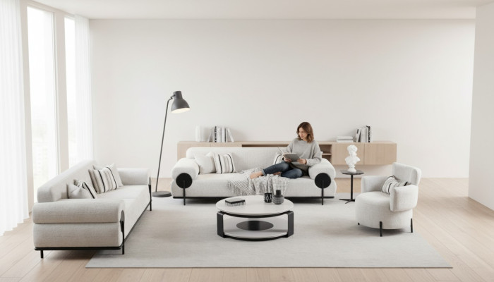 3-sedežni kavč komplet Modern Luxury Design Kavči Stoli Nov