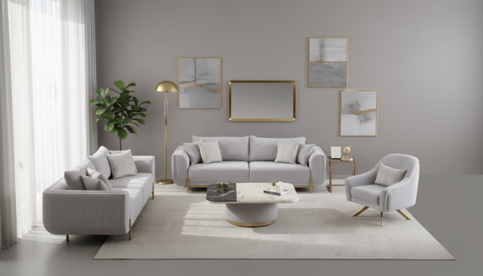 Sofa 3+3+1 mestni Novi dizajn Sofe Stoli Tkanina Sproščujoče Moderno