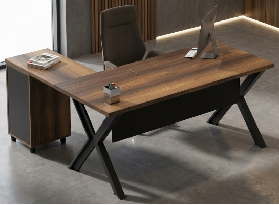 Ecktisch Tisch Stauraum Aufbewahrungstisch Arbeitszimmer Braun Schwarz