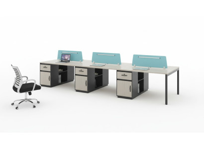 Teambürotisch Tisch Schreibtisch Co Working Gemeinschaftsschreibtisch 6 Personen