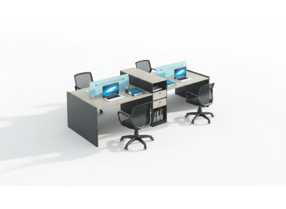 Schreibtisch Co-Working-Tisch Teambürotisch Gemeinschaftsschreibtisch 4 Personen