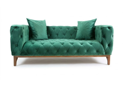 Modern Sofa 2 Sitzer Mini Sofa Kleines Couch mit Kissen Chesterfield Couchen