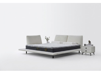 Set minimalistične bele posteljne ograje s hrbtno stranjo