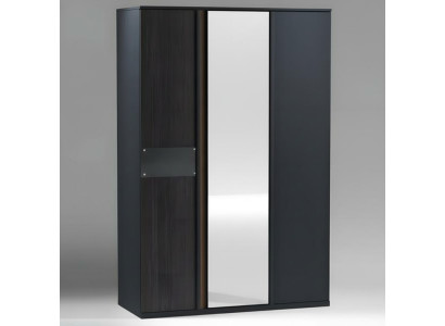 Grauer Holzschrank modern, eleganter Stauraum für Schlafzimmer