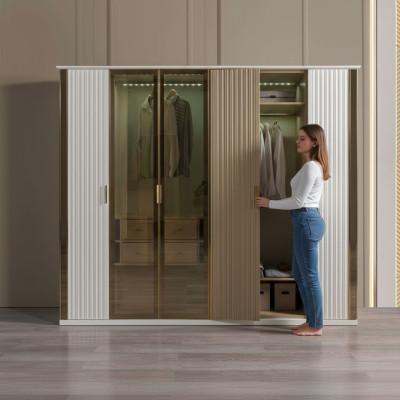 Moderna in luksuzna steklena omara, 234 cm
