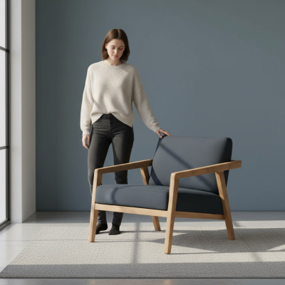 Eleganten in minimalističen stol. Udoben. Modern.