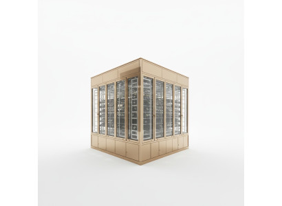 Eleganter Weinschrank aus Edelstahl in Gold modern Luxusdesign