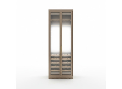 Goldener Weinschrank aus Edelstahl mit Dual-Zone Temperaturregelung