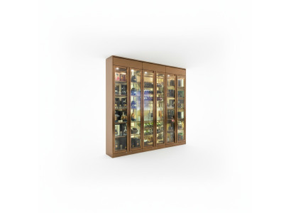 Eleganter goldener Weinschrank aus hochwertigem Edelstahl für