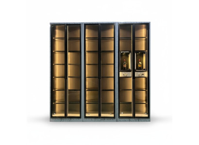 Moderner Edelstahl-Weinschrank mit Dual-Zone-Temperaturregelung in