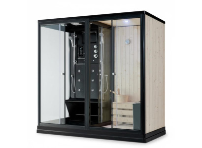 Trockensauna Lichtsauna Sauna Saunakabine Saunaraum Massivholzsauna 220x120 cm