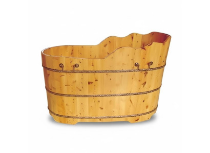 Holzbadewanne Badewanne Entspannungsbad Holzzuber Freistehende Wanne 120x65 cm
