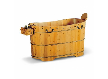 Freistehende Wellnesswanne Holzbadewanne Badewanne Entspannungsbad 120x62 cm