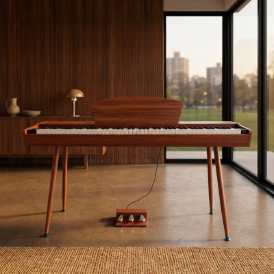 Digitalno piano z rdečim češnjevim lesom na 135 cm