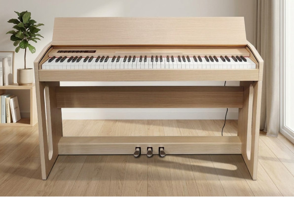 Digitalno klavir za domačo uporabo 130 cm svetlo rjav