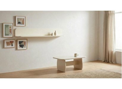 Tisch Wandregal Stil modern weiß rechteckig Wohnzimmer praktisch bequem