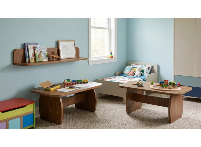 Tisch Wandregal Wohnzimmer Stil modern braun rechteckig bequem praktisch