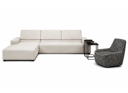 Wohnzimmer Italienischer Polstermöbel Ecksofa L-Form mit Sessel Eleganter Set