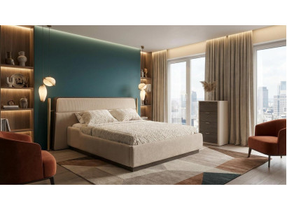 Bett Kommode Schlafzimmer Stil modern beige komfortabel praktisch