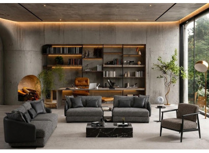 3 Sitzer Sofa Stuhl Grau Stil Modern praktisch geräumig bequem