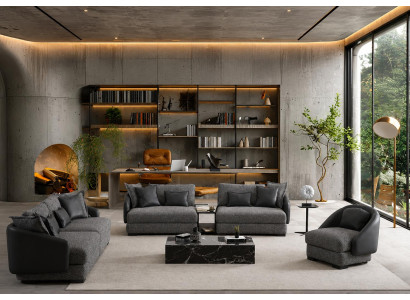3 Sitzer Sofa Sessel Grau praktisch geräumig bequem komfortabel